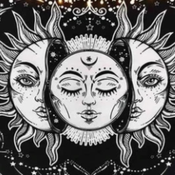 🌸 BOHEMIAN MOON SUN TAPESTRY MANDALA BACKGROUND DROP BOHO WALL HANG MOOD HOME - Picture 4 of 5